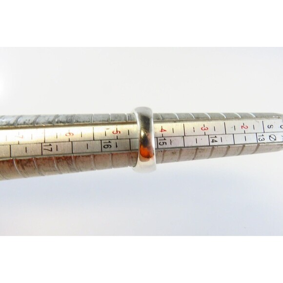 Sterling Silver & Beaded Oval Dome Ring Designer Style Size 4 1/2 - Picture 9 of 9